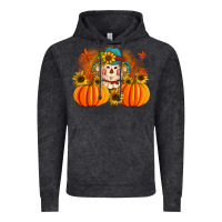 Vintage Black fall scarecrow with pumpkins Vintage Hoodie - Artiststas