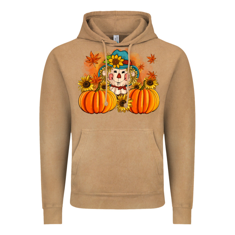 Fall Scarecrow With Pumpkins Vintage Hoodie by Artiststas | Teevron