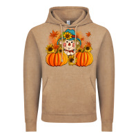 Vintage Coffee fall scarecrow with pumpkins Vintage Hoodie - Artiststas