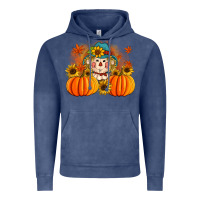 Vintage Denim fall scarecrow with pumpkins Vintage Hoodie - Artiststas