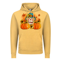 Vintage Mustard fall scarecrow with pumpkins Vintage Hoodie - Artiststas