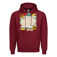 Burgundy school your text here Zipper Hoodie - NancyCooperArtShop
