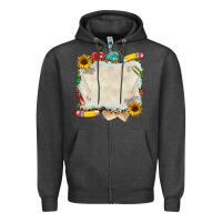 Charcoal Heather school your text here Zipper Hoodie - NancyCooperArtShop