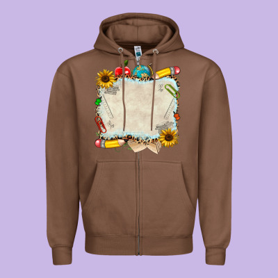 School Your Text Here Zipper Hoodie Designed By Nancycooperartshop