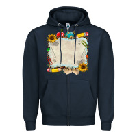 Navy school your text here Zipper Hoodie - NancyCooperArtShop