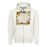 Oatmeal Heather school your text here Zipper Hoodie - NancyCooperArtShop