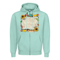 Seafoam school your text here Zipper Hoodie - NancyCooperArtShop