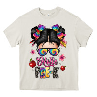 Cream hello pre k Heavy Core Tee - texasbilliewilder