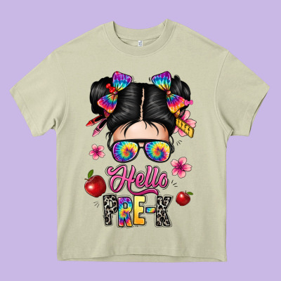 Hello Pre K Heavy Core Tee Designed By Texasbilliewilder