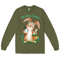 Army Green Babies First Easter Boys Long Sleeve Tee - Jasminsmagicworld