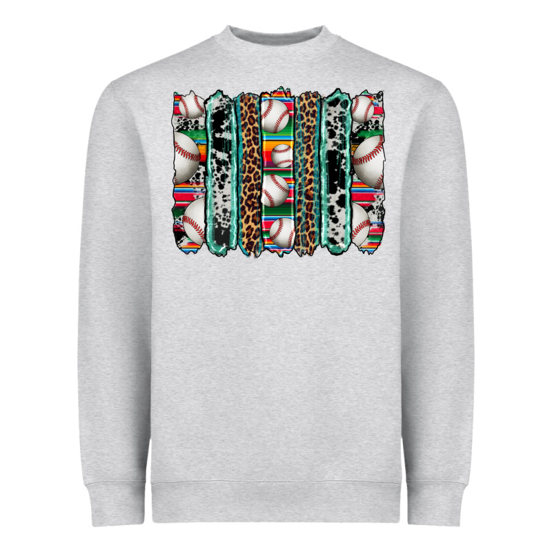 Baseball Serape Cowhide Turquoise Leopard Glitter  Brushstrokes Heavyweight Sweatshirt by Artiststas | Teevron