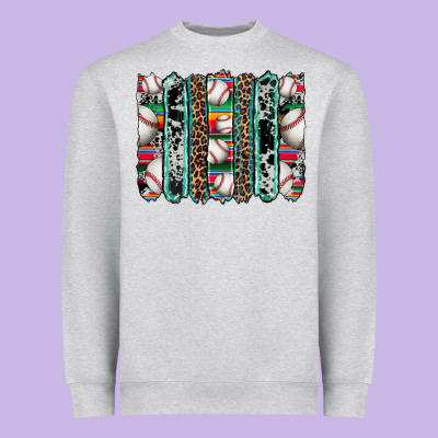 Baseball Serape Cowhide Turquoise Leopard Glitter  Brushstrokes Heavyweight Sweatshirt Designed By Artiststas