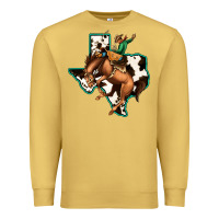 Antique Gold Cowhide Texas Map Rodeo Cowboy Premium Sweatshirt - Bettercallsaul