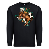 Black Cowhide Texas Map Rodeo Cowboy Premium Sweatshirt - Bettercallsaul