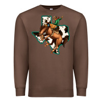 Chestnut Cowhide Texas Map Rodeo Cowboy Premium Sweatshirt - Bettercallsaul