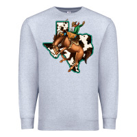 Heather Grey Cowhide Texas Map Rodeo Cowboy Premium Sweatshirt - Bettercallsaul