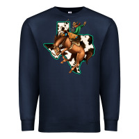 Navy Cowhide Texas Map Rodeo Cowboy Premium Sweatshirt - Bettercallsaul