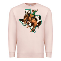 Pale Pink Cowhide Texas Map Rodeo Cowboy Premium Sweatshirt - Bettercallsaul