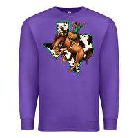 Purple Cowhide Texas Map Rodeo Cowboy Premium Sweatshirt - Bettercallsaul