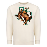 Sandshell Cowhide Texas Map Rodeo Cowboy Premium Sweatshirt - Bettercallsaul