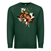 Sports Green Cowhide Texas Map Rodeo Cowboy Premium Sweatshirt - Bettercallsaul