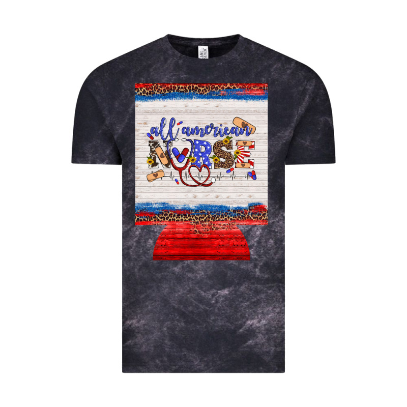 All American Nurse 12 Oz Regular Can Cooler Vintage Tee by Artiststas | Teevron