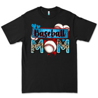 Black baseball mom with leopard Premium Tee - Zillion Design Studio