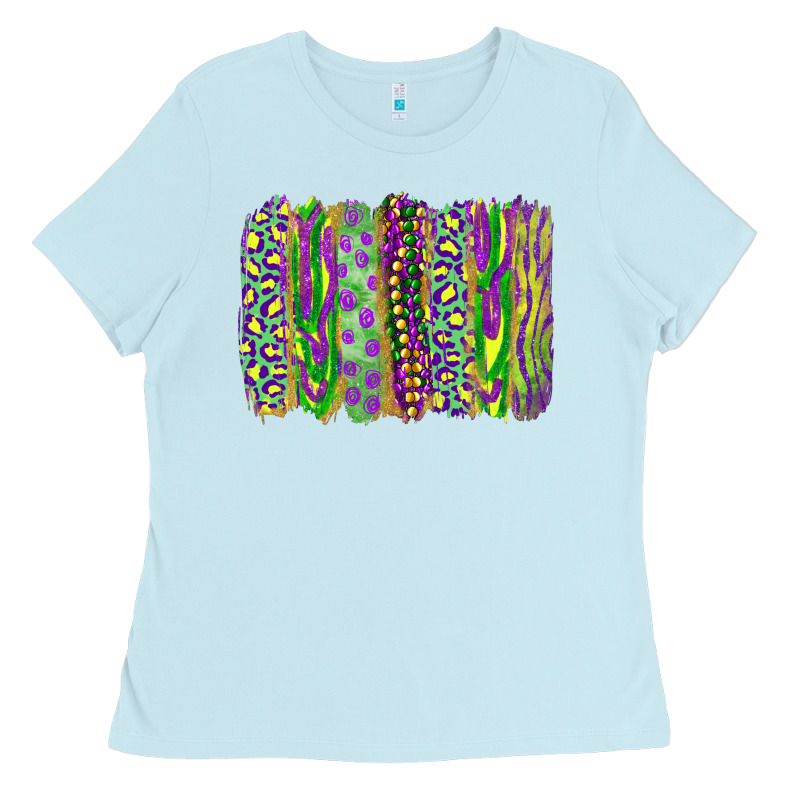 Mardi Gras Brush Stroke Ladies Tee by RanaPortraitStore | Teevron