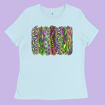 Ladies Tee Mardi gras brush stroke