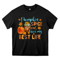 Black pumpkin spice and livin  my best life Heavy Core Tee - Zillion Design Studio