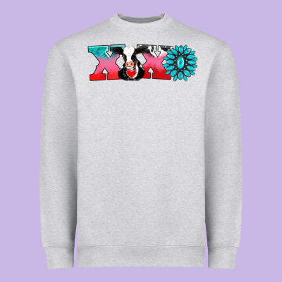 Xoxo With Cow Heavyweight Sweatshirt Designed By Adodesignshop
