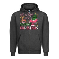 Charcoal Heather get in loser we're slaying christmas Zipper Hoodie - MaliasSmallBusiness