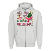 Dove Grey get in loser we're slaying christmas Zipper Hoodie - MaliasSmallBusiness