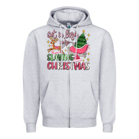 Heather Grey get in loser we're slaying christmas Zipper Hoodie - MaliasSmallBusiness