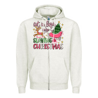 Oatmeal Heather get in loser we're slaying christmas Zipper Hoodie - MaliasSmallBusiness