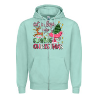 Seafoam get in loser we're slaying christmas Zipper Hoodie - MaliasSmallBusiness