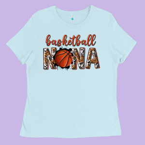 Basketball Nana With Leopard Ladies Tee Designed By Texasbilliewilder