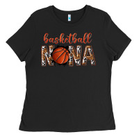 Black basketball nana with leopard Ladies Tee - texasbilliewilder