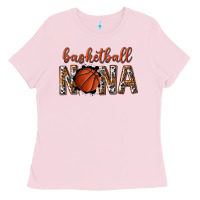 Bubblegum Pink basketball nana with leopard Ladies Tee - texasbilliewilder