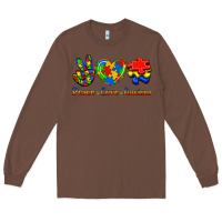 Chestnut Peace Love Autism Long Sleeve Tee - Jasminsmagicworld