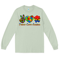 Matcha Peace Love Autism Long Sleeve Tee - Jasminsmagicworld