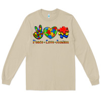 Mushroom Peace Love Autism Long Sleeve Tee - Jasminsmagicworld