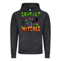 Vintage Black support your local witches Vintage Hoodie - BundleAndBundleShop