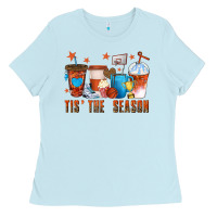 Baby Blue basketball tisthe season coffee cups Ladies Tee - texasbilliewilder
