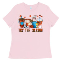 Bubblegum Pink basketball tisthe season coffee cups Ladies Tee - texasbilliewilder