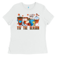 White basketball tisthe season coffee cups Ladies Tee - texasbilliewilder