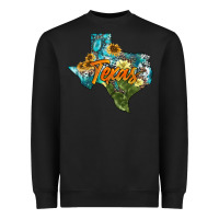 Black western texas map Heavyweight Sweatshirt - AdoDesignShop