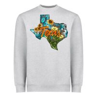 Heather Grey western texas map Heavyweight Sweatshirt - AdoDesignShop