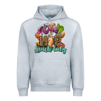 Heather Grey One hip lunch lady Easter Day Urban Hoodie - HowdyJamesFarm