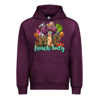 Mauve Wine One hip lunch lady Easter Day Urban Hoodie - HowdyJamesFarm